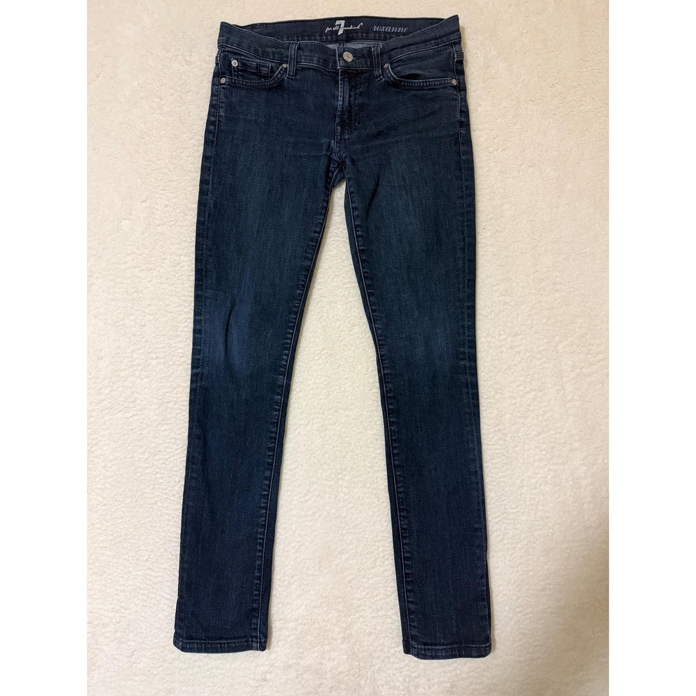 7 For All Mankind Jeans Womens 28 Dark Wash Roxanne Skinny Stretch Denim Blue